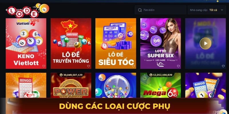 Dùng các loại cược phụ